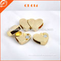 2014 hotsale heart shaped metal magnate button gold button for bags garments